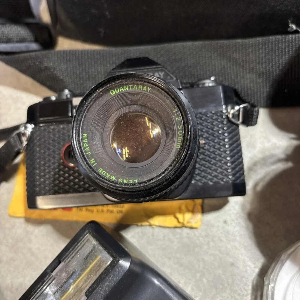 VTG Quanteray RZ 800 Computerized SLR 35mm‎ Auto Lens 80-200 Flash Case Japan